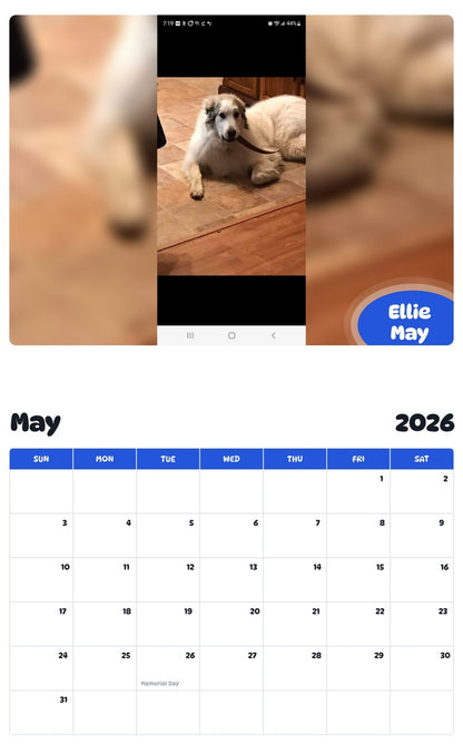 2026 - 2027 Ellie May - Pawidols Pet Calendar