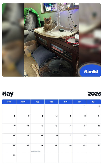 2026 - 2027 Maniki - Pawidols Pet Calendar