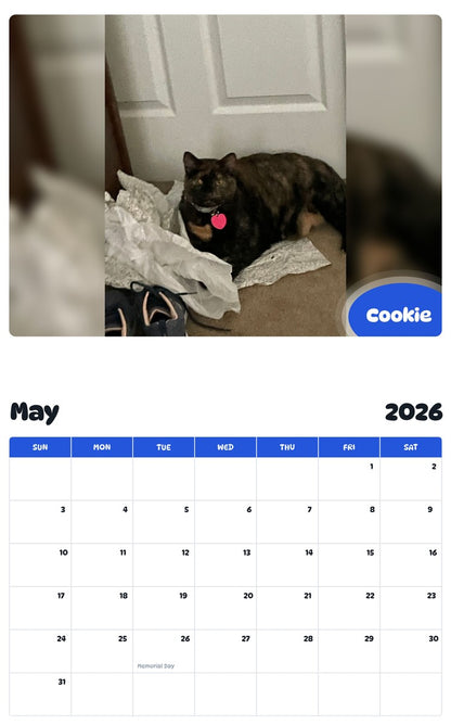 2026 - 2027 Cookie - Pawidols Pet Calendar