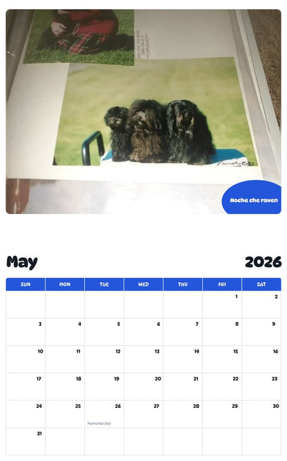 2026 - 2027 Noche che raven - Pawidols Pet Calendar