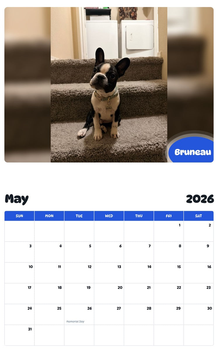 2026 - 2027 Bruneau - Pawidols Pet Calendar