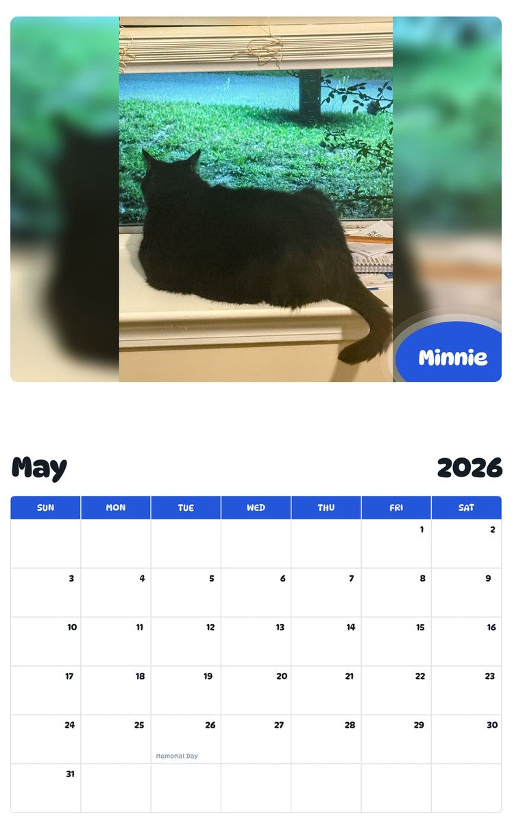 2026 - 2027 Minnie - Pawidols Pet Calendar