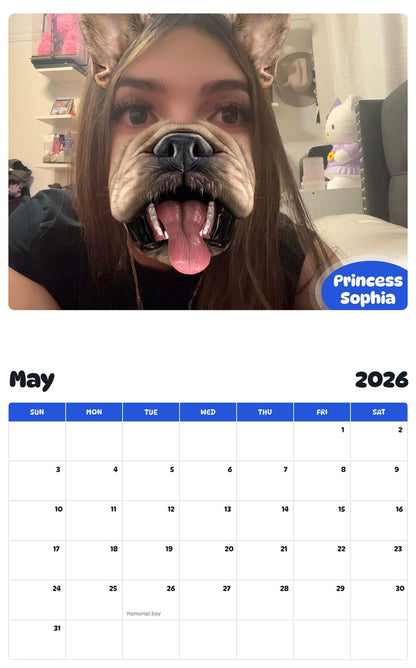 2026 - 2027 Princess Sophia - Pawidols Pet Calendar