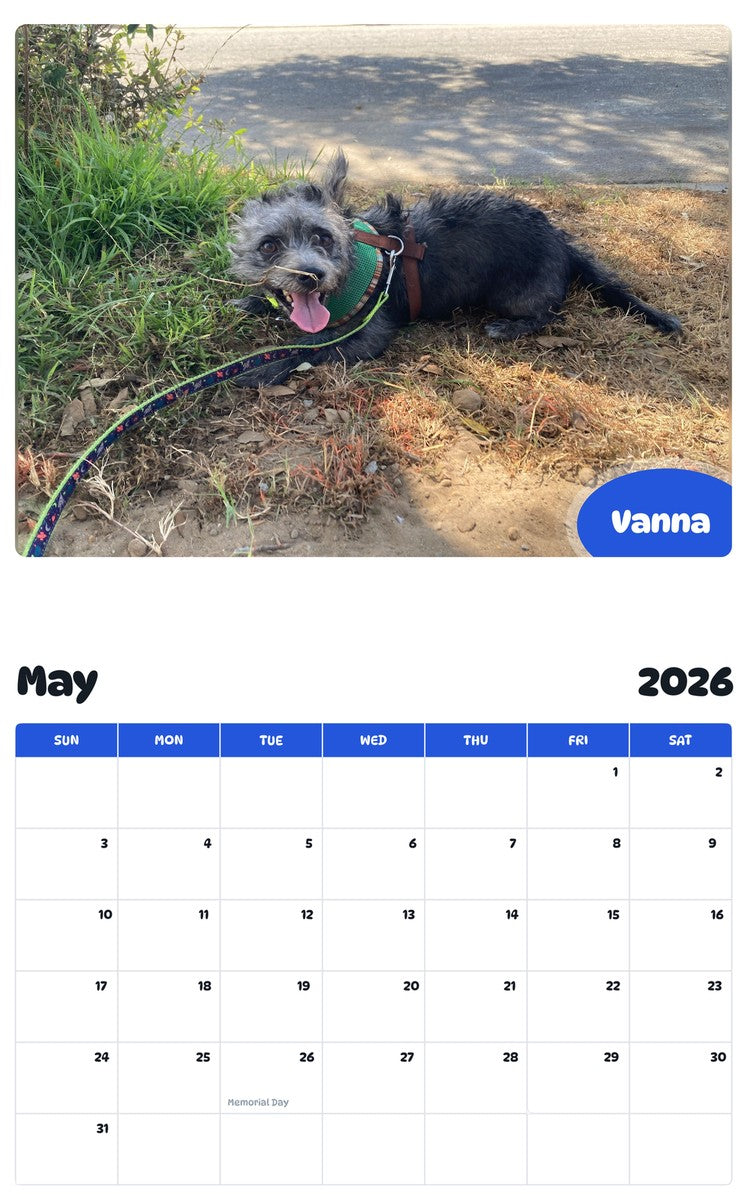 2026 - 2027 Vanna - Pawidols Pet Calendar