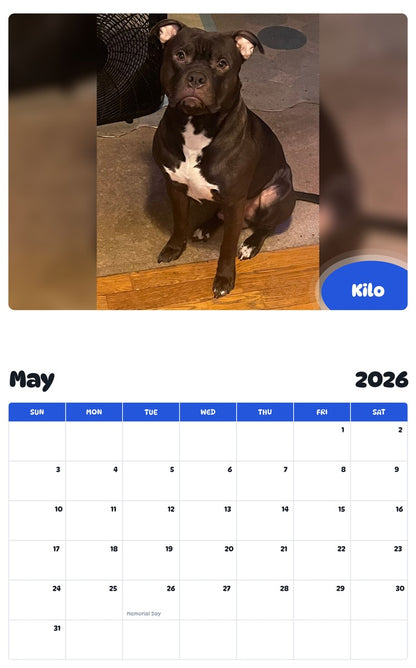 2026 - 2027 Kilo - Pawidols Pet Calendar