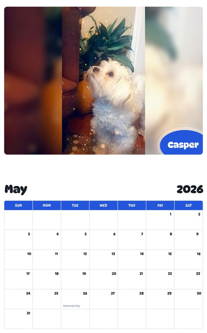 2026 - 2027 Casper - Pawidols Pet Calendar