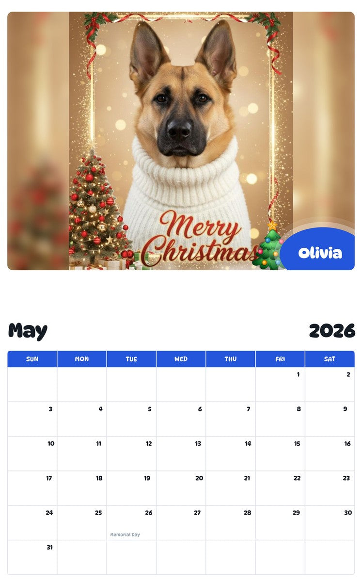 2026 - 2027 Olivia - Pawidols Pet Calendar