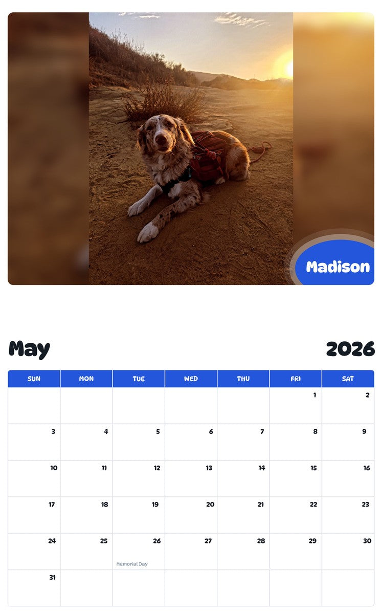 2026 - 2027 Madison - Pawidols Pet Calendar