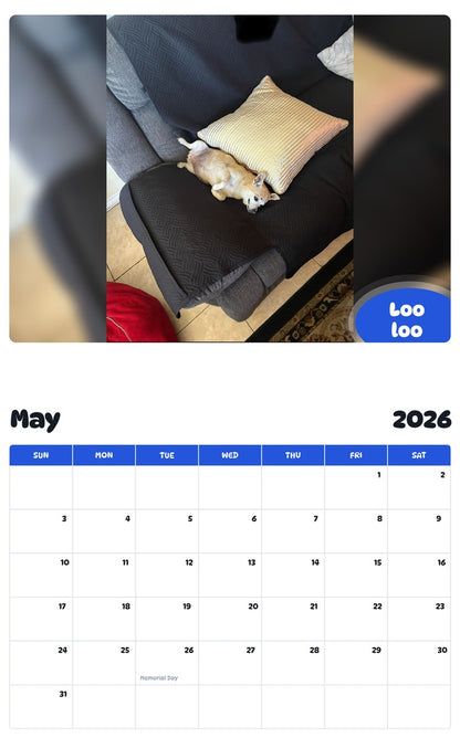 2026 - 2027 Loo loo - Pawidols Pet Calendar