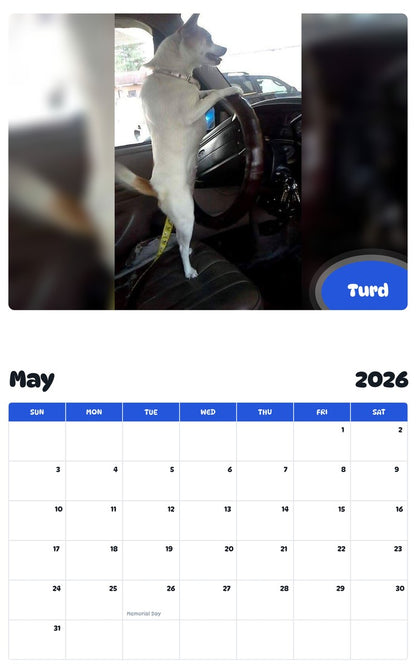 2026 - 2027 Turd - Pawidols Pet Calendar