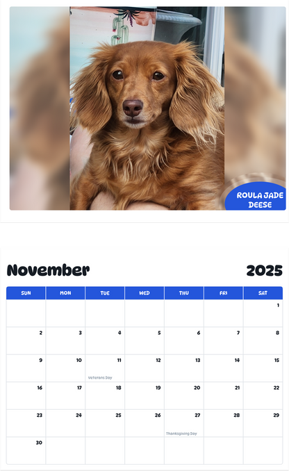 July 2025 - June 2026 ROULA JADE DEESE - Pawidols Pet Calendar