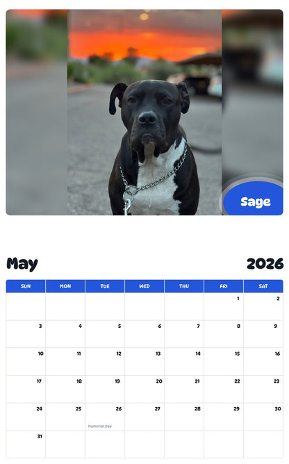 2026 - 2027 Sage - Pawidols Pet Calendar