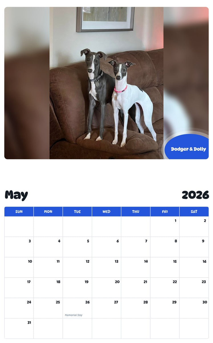 2026 - 2027 Dodger & Dolly - Pawidols Pet Calendar