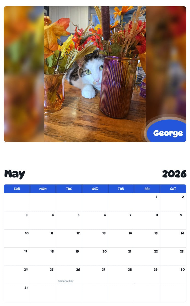 2026 - 2027 George - Pawidols Pet Calendar
