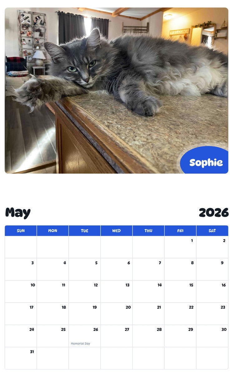 2026 - 2027 Sophie - Pawidols Pet Calendar