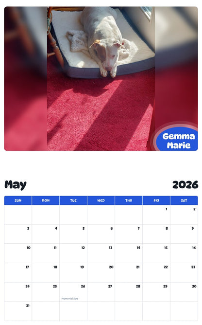 2026 - 2027 Gemma Marie - Pawidols Pet Calendar