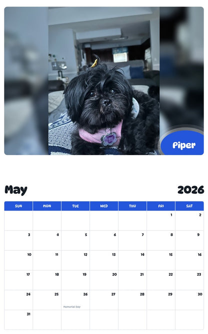 2026 - 2027 Piper - Pawidols Pet Calendar