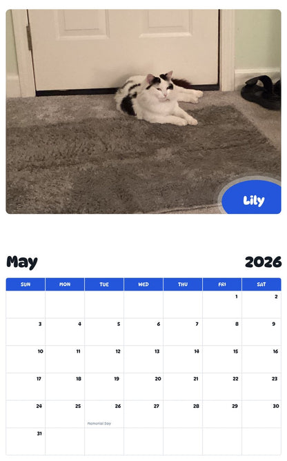 2026 - 2027 Lily - Pawidols Pet Calendar