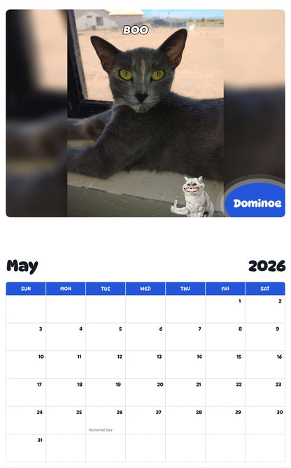 2026 - 2027 Dominoe - Pawidols Pet Calendar