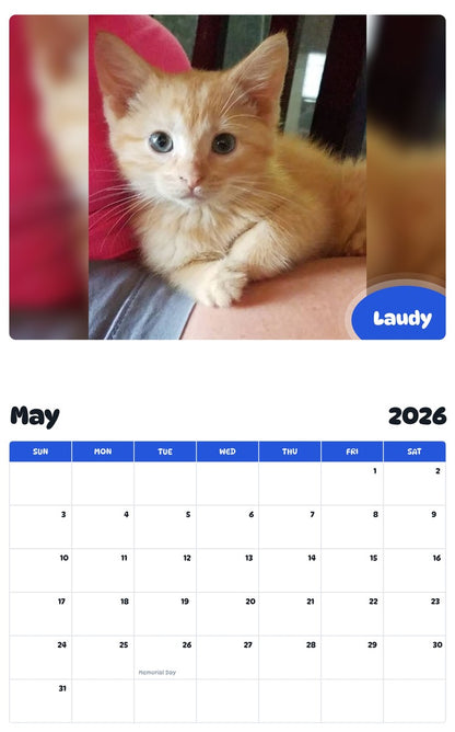 2026 - 2027 Laudy - Pawidols Pet Calendar