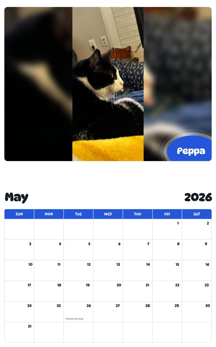2026 - 2027 Peppa - Pawidols Pet Calendar