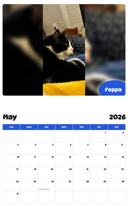 2026 - 2027 Peppa - Pawidols Pet Calendar
