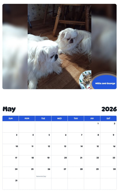 2026 - 2027 Willie and George - Pawidols Pet Calendar