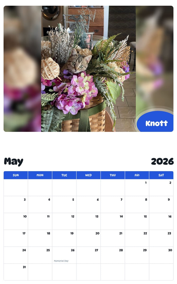 2026 - 2027 Knott - Pawidols Pet Calendar