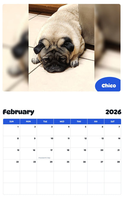 October 2025 - September 2026 Chico - Pawidols Pet Calendar