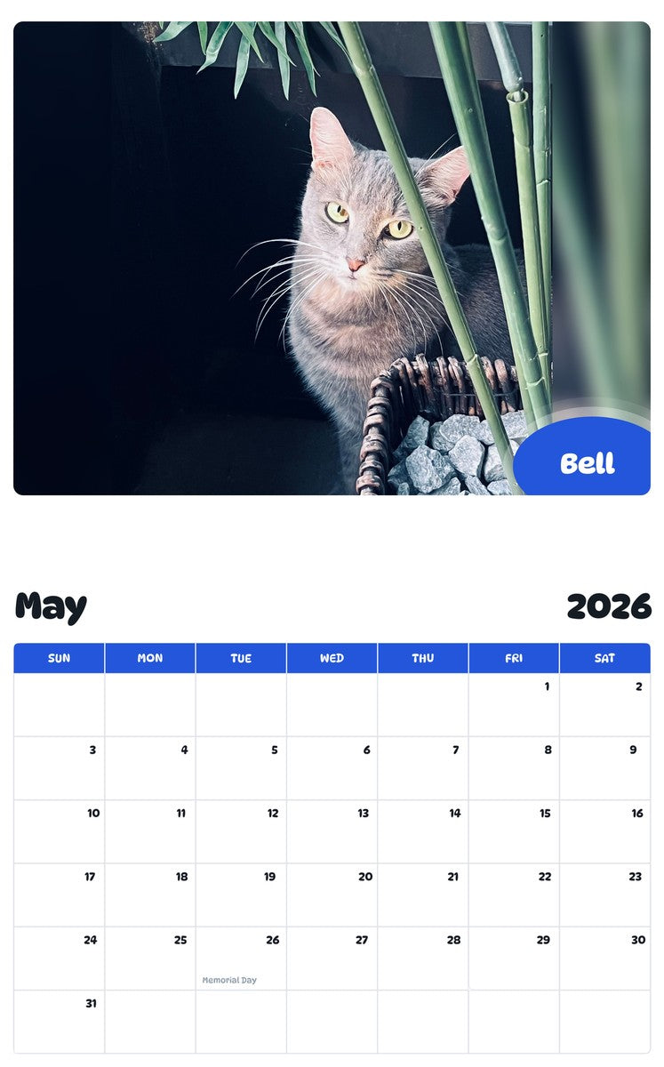 2026 - 2027 Bell - Pawidols Pet Calendar