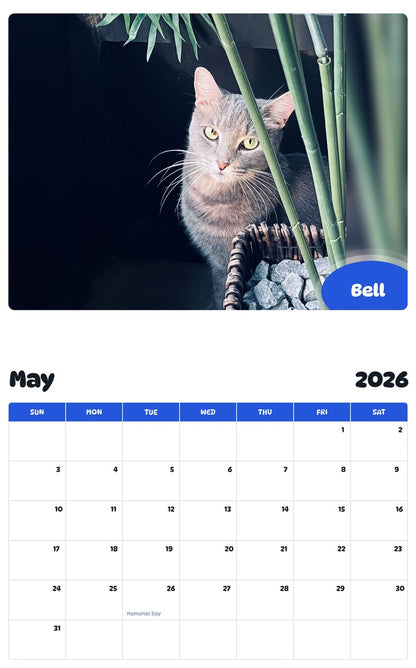 2026 - 2027 Bell - Pawidols Pet Calendar