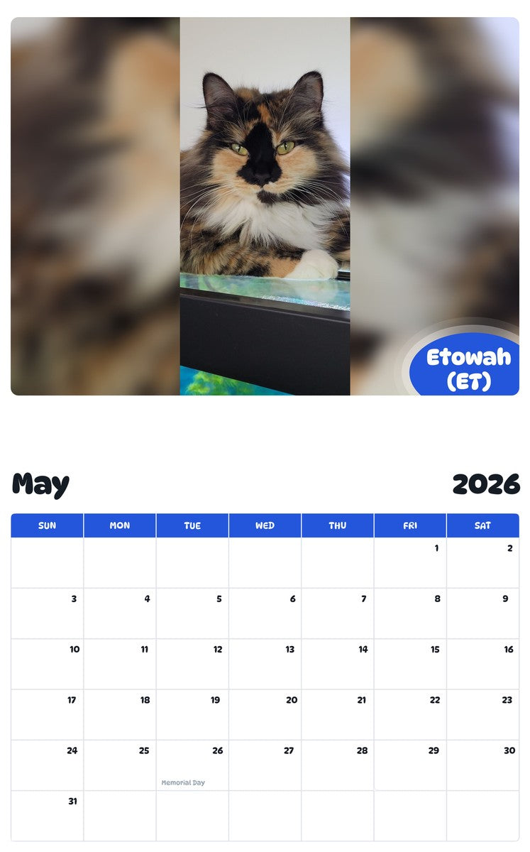 2026 - 2027 Etowah  (ET) - Pawidols Pet Calendar