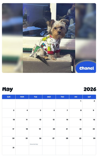 2026 - 2027 Chanel - Pawidols Pet Calendar