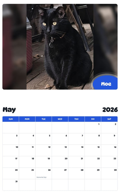 2026 - 2027 Moe - Pawidols Pet Calendar
