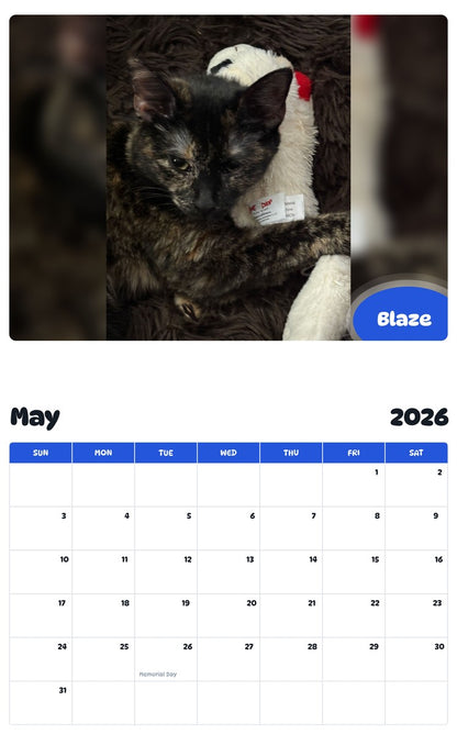 2026 - 2027 Blaze - Pawidols Pet Calendar