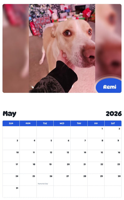 2026 - 2027 Remi - Pawidols Pet Calendar