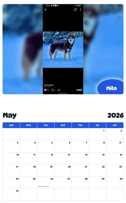 2026 - 2027 Milo - Pawidols Pet Calendar