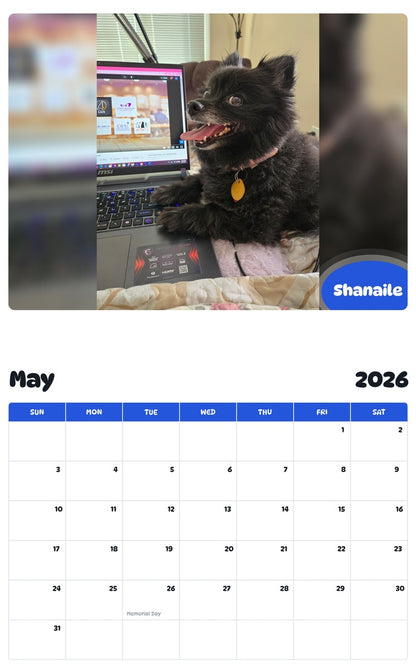 2026 - 2027 Shanaile - Pawidols Pet Calendar