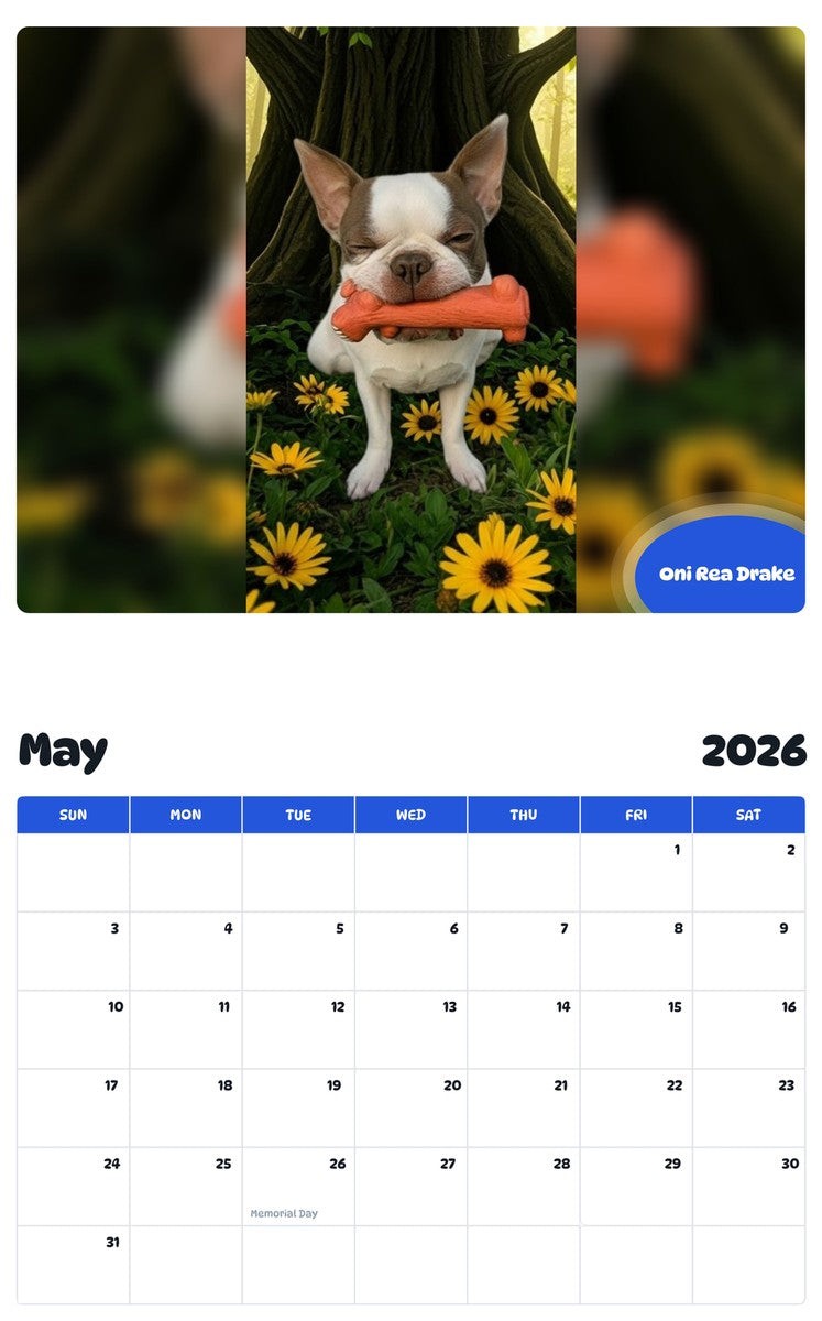 2026 - 2027 Oni Rea Drake - Pawidols Pet Calendar