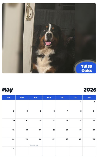 2026 - 2027 Tulsa Oaks - Pawidols Pet Calendar