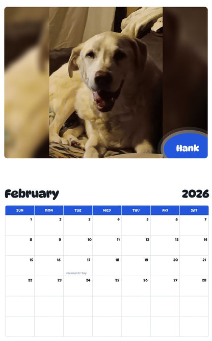 October 2025 - September 2026 Hank - Pawidols Pet Calendar