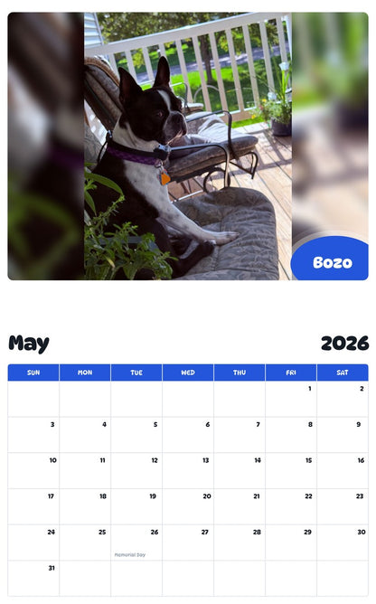 2026 - 2027 Bozo - Pawidols Pet Calendar