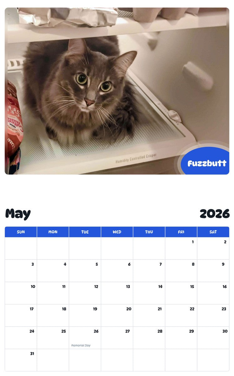 2026 - 2027 Fuzzbutt - Pawidols Pet Calendar