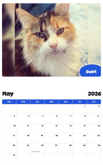 2026 - 2027 Swirl - Pawidols Pet Calendar