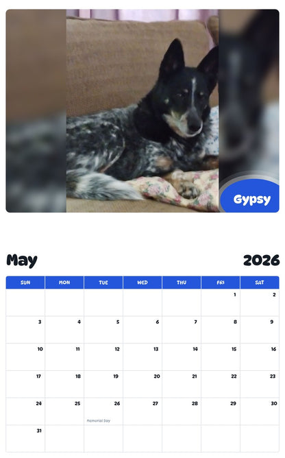 2026 - 2027 Gypsy - Pawidols Pet Calendar
