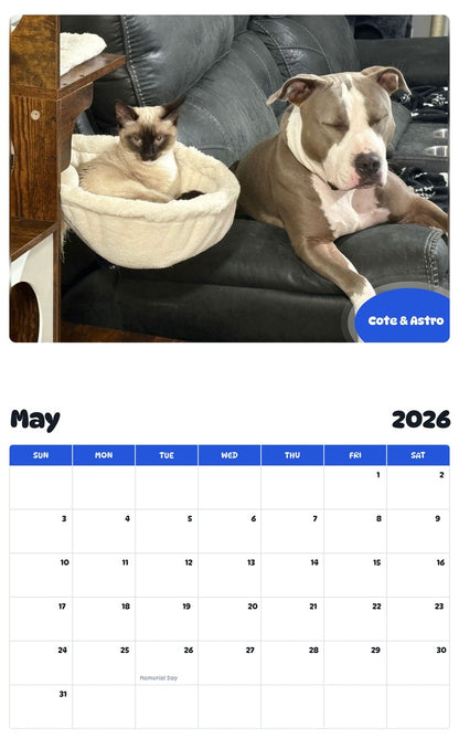 2026 - 2027 Cote & Astro - Pawidols Pet Calendar