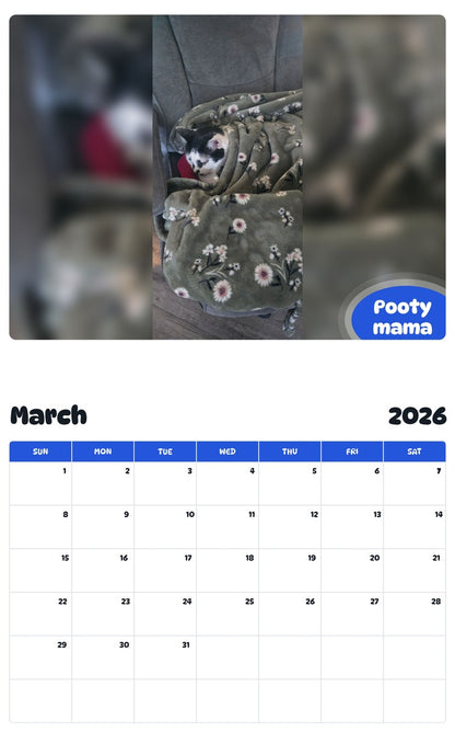 November 2025 - October 2026 Pooty mama - Pawidols Pet Calendar