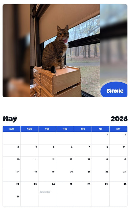2026 - 2027 Binxie - Pawidols Pet Calendar