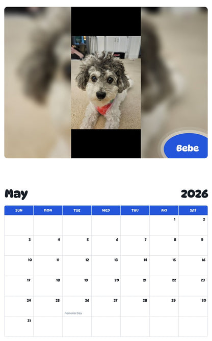 2026 - 2027 Bebe - Pawidols Pet Calendar