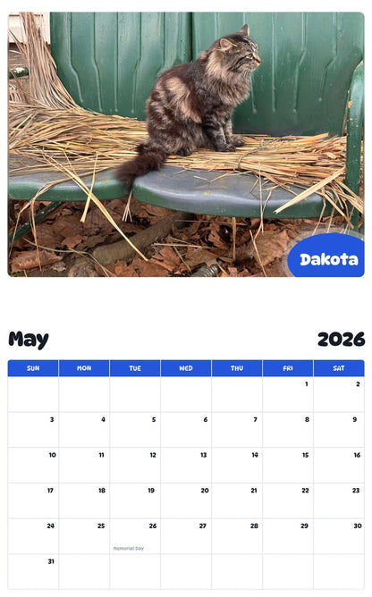 2026 - 2027 Dakota - Pawidols Pet Calendar
